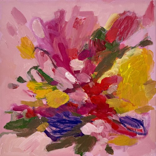 abstrakte Blumen, Floral by Diana Krinninger, Painting for Sale on Singulart