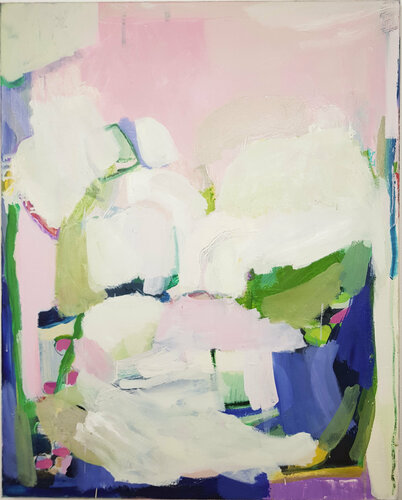 Flowers, abstrakte Landschaft, Ölbild in Pastell van Diana Krinninger, Schilderij te koop op Singulart
