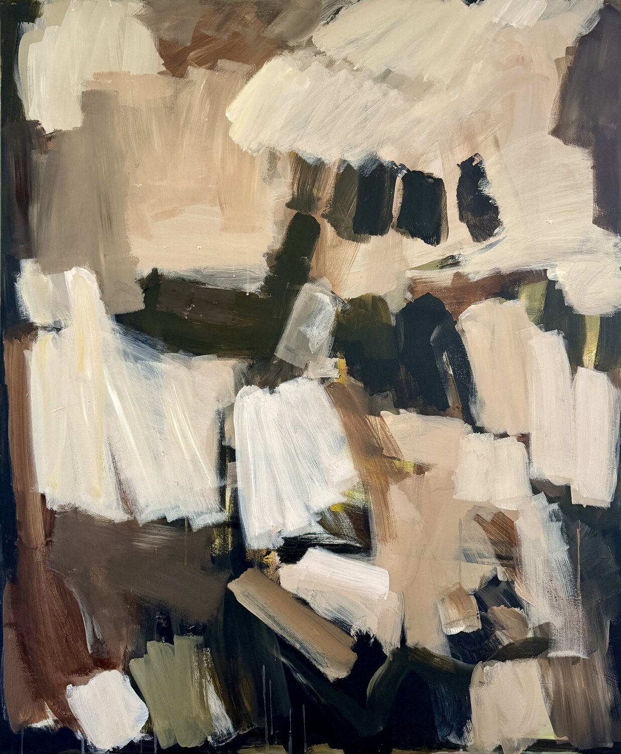 Abstract earthytone landscape Diana Krinninger Original painting for sale