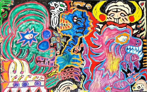 Rebellen Empörung van Kaweh Agah, Schilderij te koop op Singulart