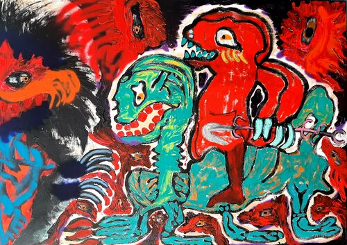 Ein Ritt mit deinen eigenen Dämonen von Kaweh Agah, Malerei kaufen auf Singulart