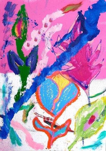 Kleiner Blumengarten di Kaweh Agah, Pittura in vendita su Singulart