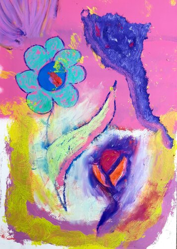 Kleiner Blumengarten !! di Kaweh Agah, Pittura in vendita su Singulart