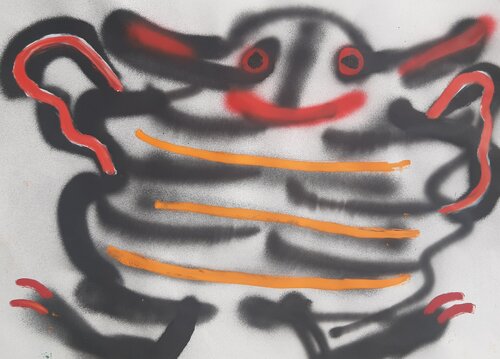 Kleines Monster ganz glücklich by Kaweh Agah, 회화 for Sale on Singulart