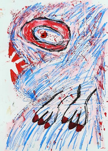 Kleines Monster erstarrt van Kaweh Agah, Schilderij te koop op Singulart