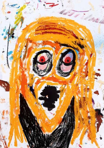 Wahnsinn in Orange van Kaweh Agah, Schilderij te koop op Singulart