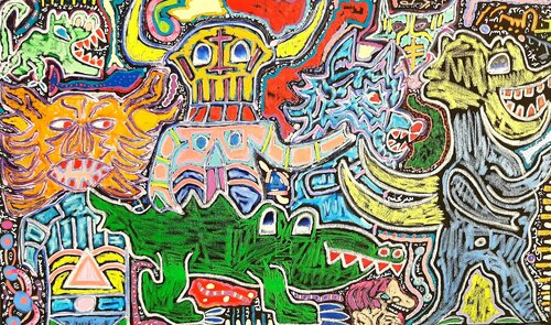 Aufstand der Sickos van Kaweh Agah, Schilderij te koop op Singulart