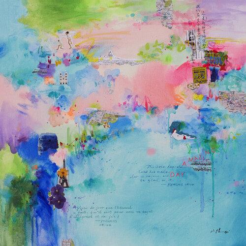 Amazing day in Paris van Xiaoyang Galas, Schilderij te koop op Singulart