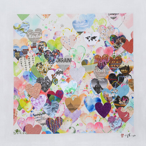 Love will save the world II van Xiaoyang Galas, Schilderij te koop op Singulart