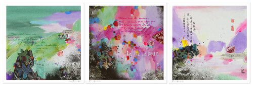 La vie est belle - Tryptique - Impression d'art Xiaoyang Galas