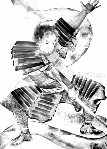 Samurai who defeated the serpent von Lana Korolievskaia, Zeichnungen kaufen auf Singulart