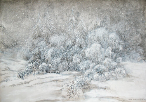 Winter landscape von Lana Korolievskaia, Zeichnungen kaufen auf Singulart