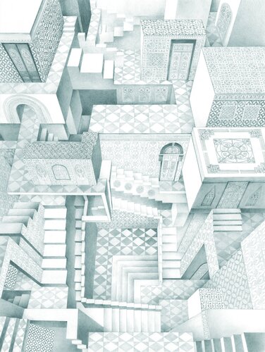 By the streets of a magic town by Lana Korolievskaia, 소묘 for Sale on Singulart