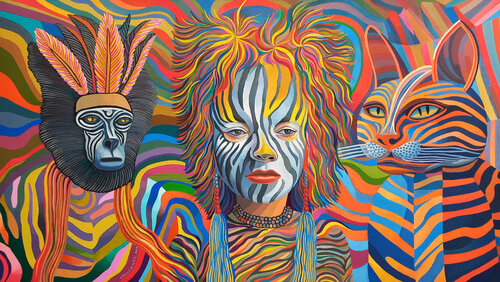 Strange company di Lana Korolievskaia, Pittura in vendita su Singulart