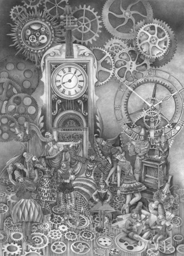 The ordinary day of the inhabitants of the Magic town by Lana Korolievskaia, Drawing for Sale on Singulart