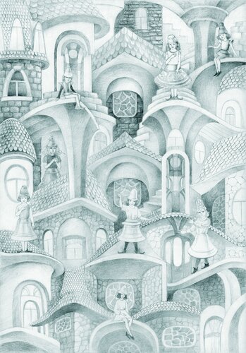Inhabitants of Magic city by Lana Korolievskaia, Drawing for Sale on Singulart