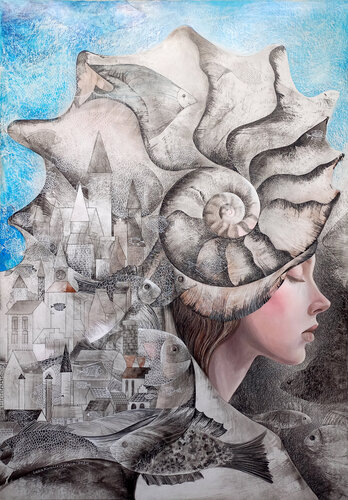 The dream of the sea princess di Lana Korolievskaia, Disegno in vendita su Singulart