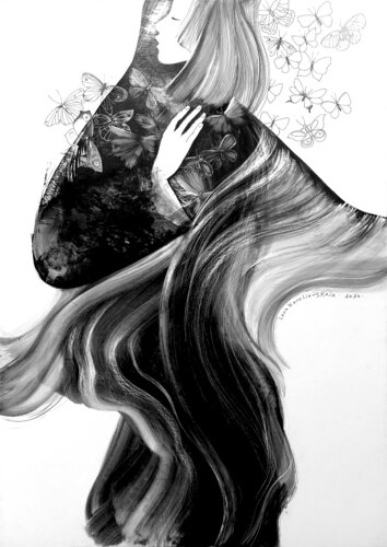 Dance of freedom and fragility von Lana Korolievskaia, Zeichnungen kaufen auf Singulart