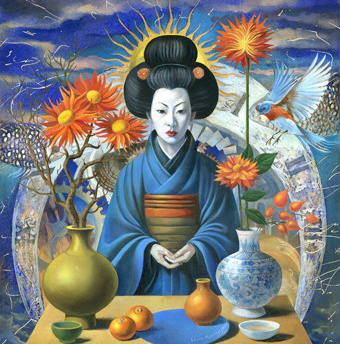 Metaphysical wanderings in the annihilating palace of Pisces era sunset von Lana Korolievskaia, Druck kaufen auf Singulart