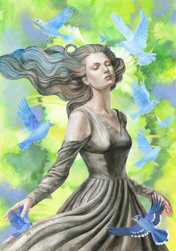 Finding of harmony in flower bliss by Lana Korolievskaia, Print for Sale on Singulart