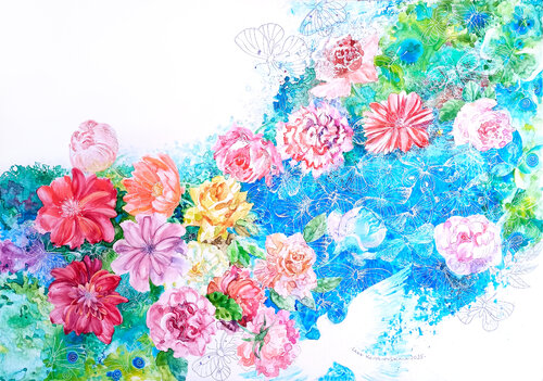 Escape to harmony and peace by Lana Korolievskaia, 소묘 for Sale on Singulart
