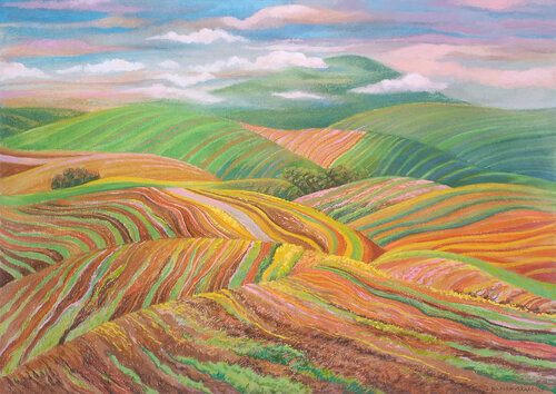 A deep connection to being among natural forms (пастель пейзаж) by Lana Korolievskaia, 紙面作品 for Sale on Singulart