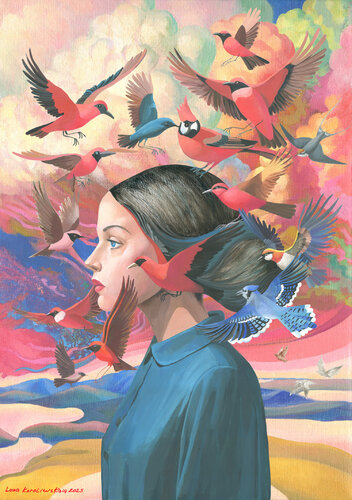 Indeterminism of Being by Physical Presence (Region of the Pink lake, I'm Not Here and Not Now) by Lana Korolievskaia, Print for Sale on Singulart
