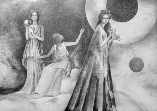 The Moirai par Lana Korolievskaia, Dessin en vente sur Singulart