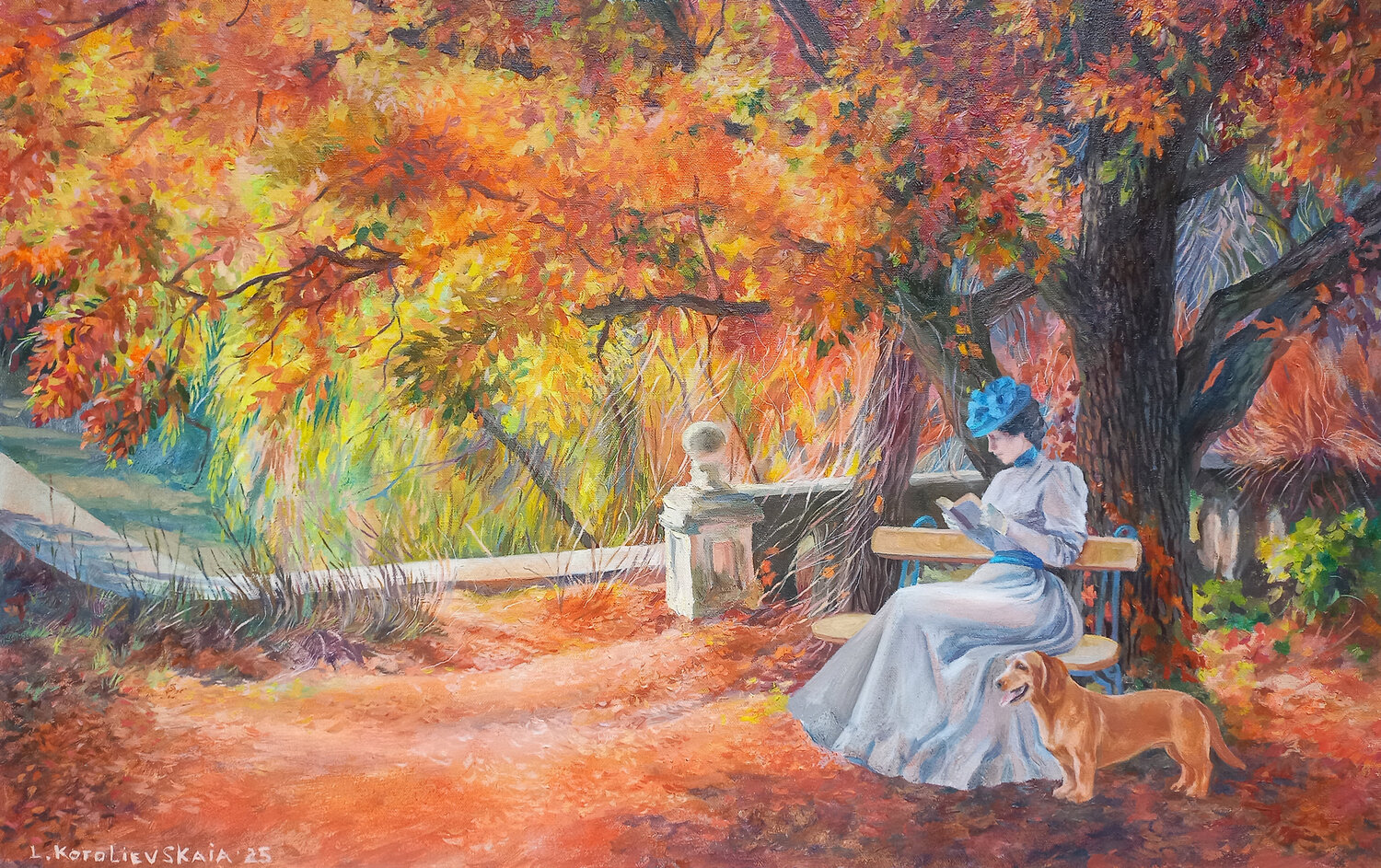 Solitude in the Old Garden Lana Korolievskaia Originalgemälde zu verkaufen