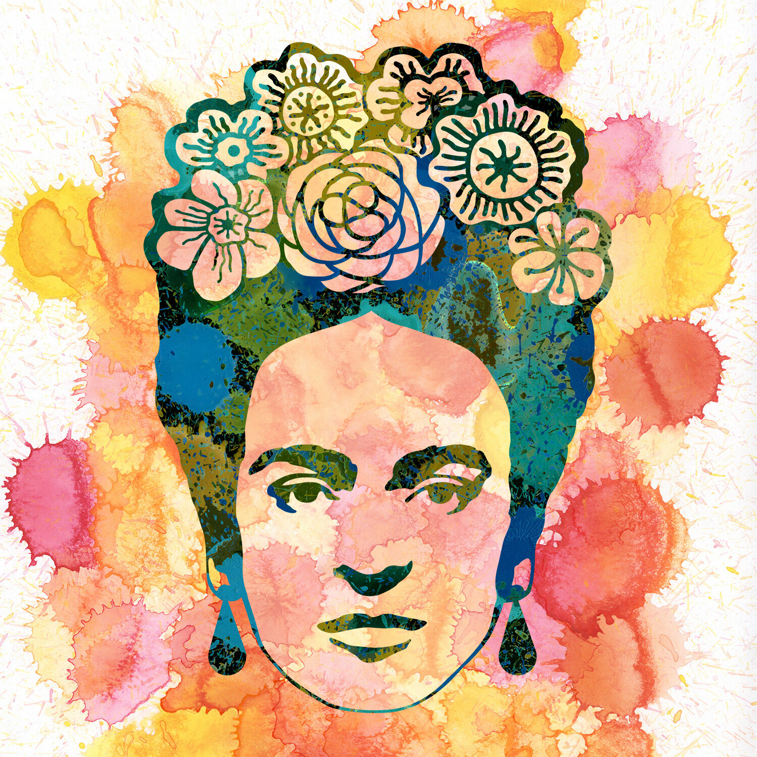 Kahlo in in blots Lana Korolievskaia Druck zu verkaufen