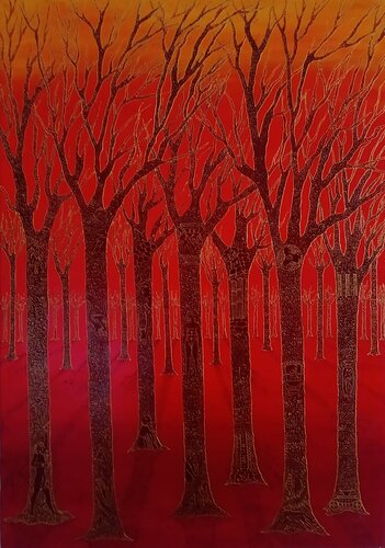 ANTICO BOSCO ROSSO van Antonio Presti, Schilderij te koop op Singulart