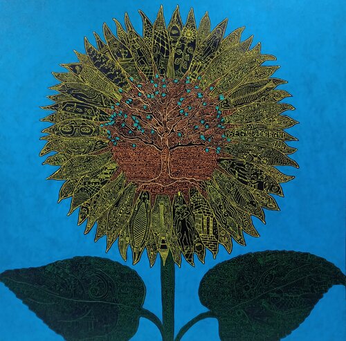 SUNFLOWER OF MEMORY van Antonio Presti, Schilderij te koop op Singulart