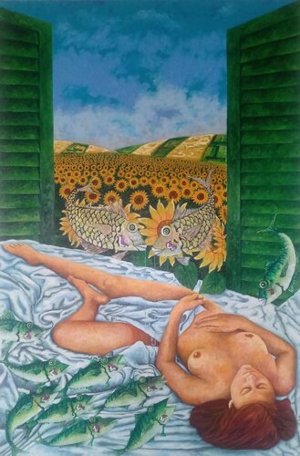 Susanna e gli Occhioni van Antonio Presti, Schilderij te koop op Singulart