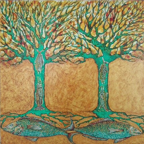 Alberi e pesci di Antonio Presti, Pittura in vendita su Singulart