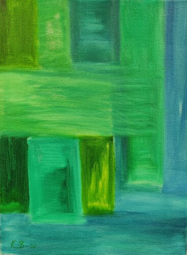 Variations in Green and Blue by Krister Björklund, Painting for Sale on Singulart