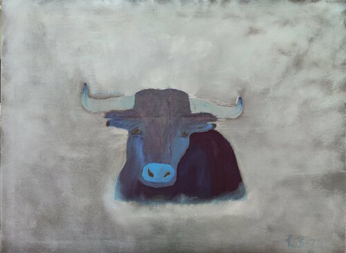 Blue Bull di Krister Björklund, Pittura in vendita su Singulart