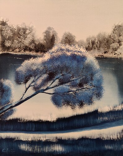 Slanted tree van Krister Björklund, Schilderij te koop op Singulart