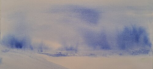 Winter blues by Krister Björklund, Painting for Sale on Singulart