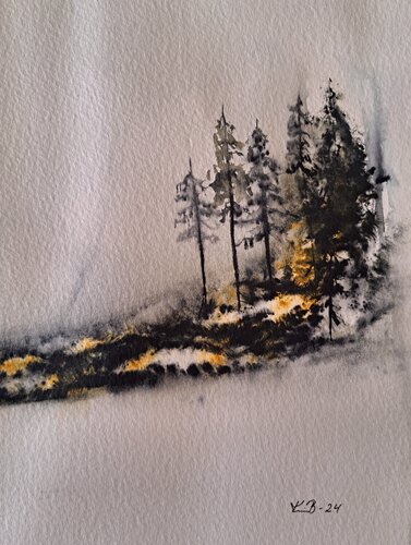The spruce grove par Krister Björklund, Peinture en vente sur Singulart