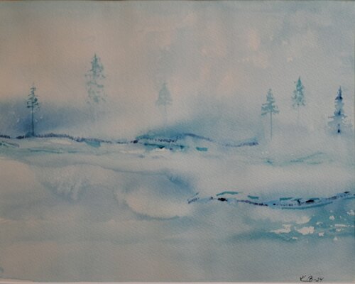 Whispers of winter di Krister Björklund, Pittura in vendita su Singulart