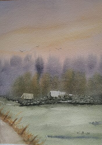 Stroll in the countryside No 3 par Krister Björklund, Œuvre sur papier en vente sur Singulart