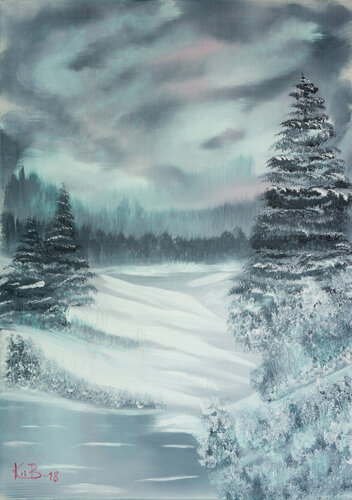 A winterday par Krister Björklund, Peinture en vente sur Singulart