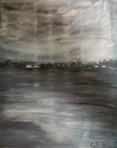 Fishing Village par Krister Björklund, Peinture en vente sur Singulart