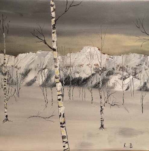 Winter birch von Krister Björklund, Malerei kaufen auf Singulart
