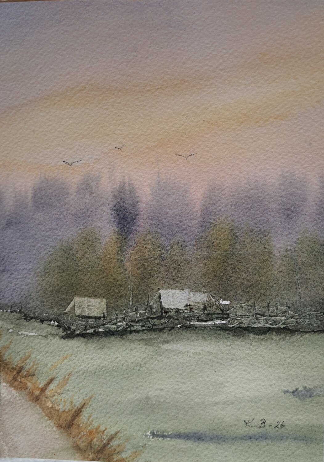 Stroll in the countryside No 3 Krister Björklund Werk auf Papier zu verkaufen