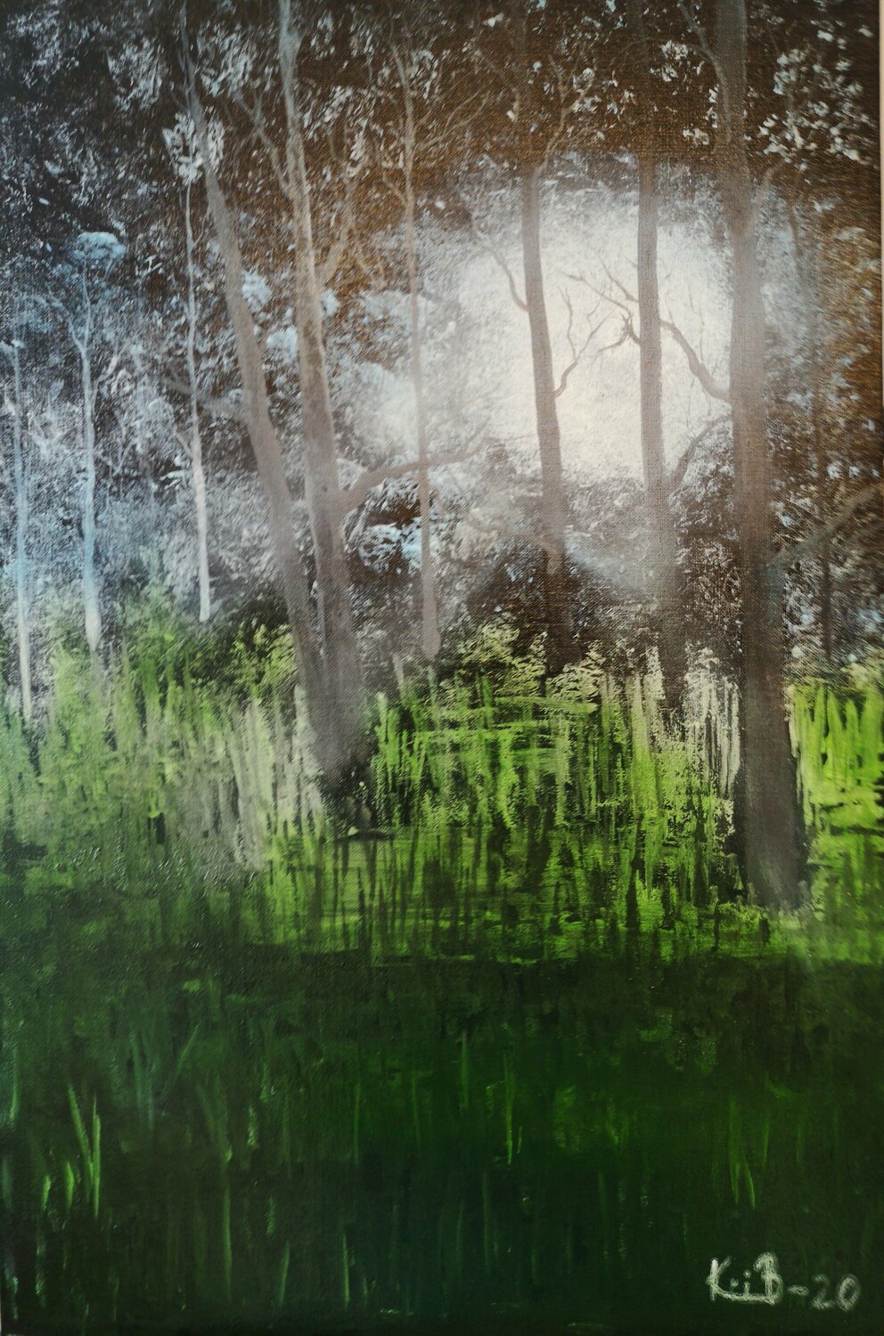 Summerday in the woods Krister Björklund Originalgemälde zu verkaufen