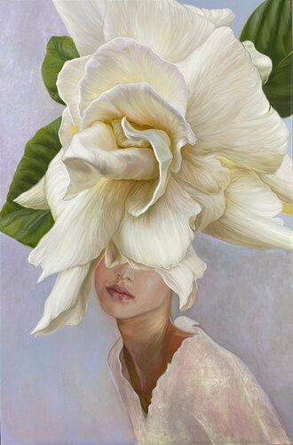 Portrait and gardenia by Elena Podmarkova, 회화 for Sale on Singulart