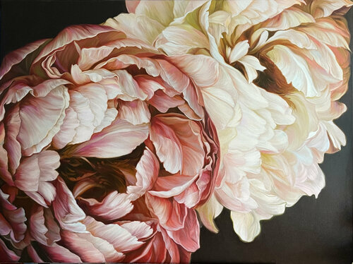 The duo of peonies van Elena Podmarkova, Schilderij te koop op Singulart