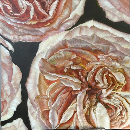Peony roses 2 van Elena Podmarkova, Schilderij te koop op Singulart