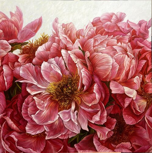 Composition of red peonies by Elena Podmarkova, 회화 for Sale on Singulart